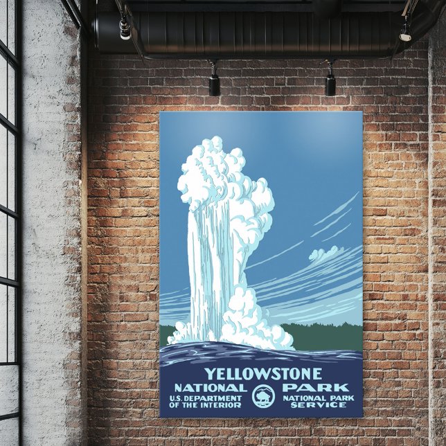 Vintage Yellowstone WPA Travel Poster (Yellowstone)