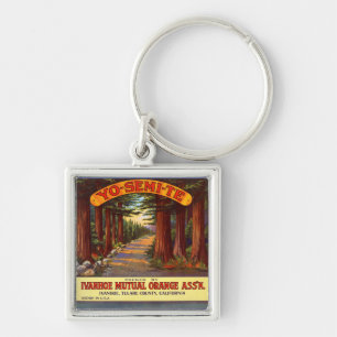 Vintage Yo-Semi-Te Orange Label Keychain