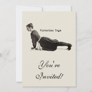 Vintage Yoga Woman Up Dog Antique Invitation