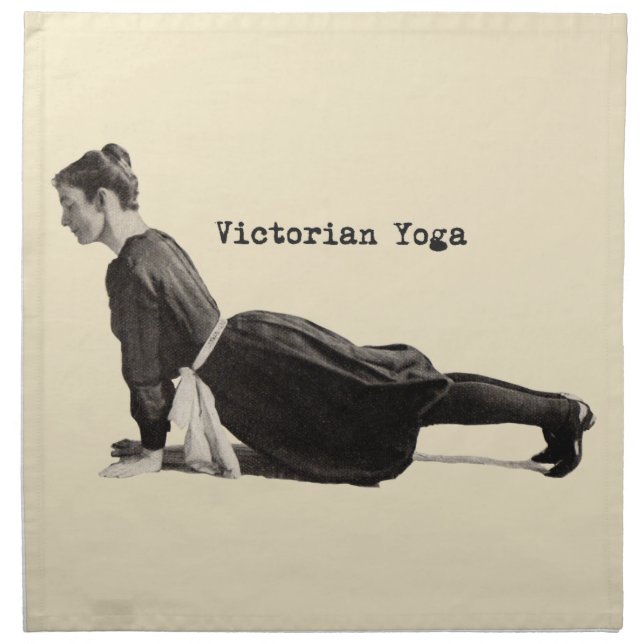 Vintage Yoga Woman Up Dog Antique Napkin (Front)