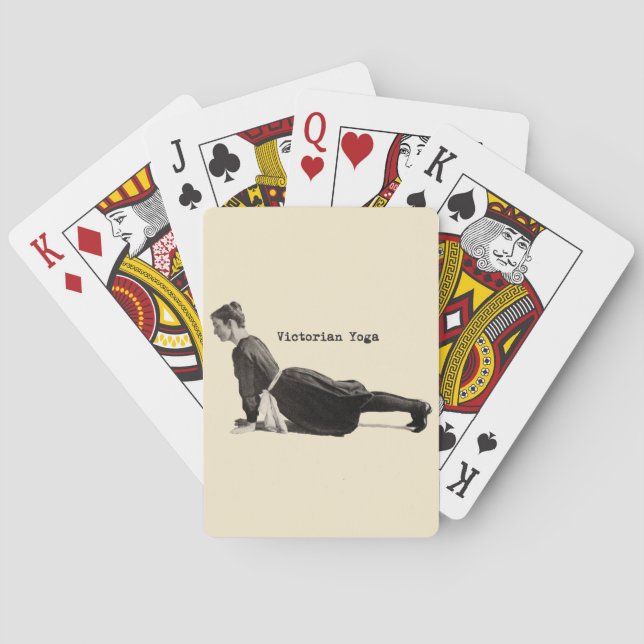 Vintage Yoga Woman Up Dog Antique Poker Cards (Back)