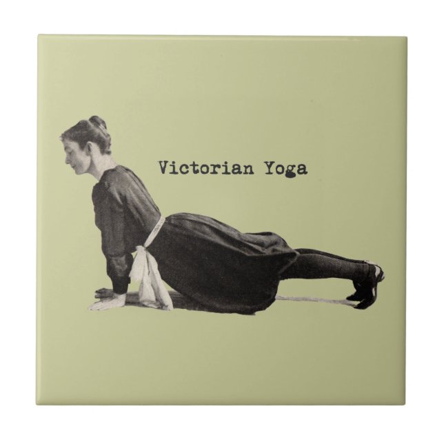Vintage Yoga Woman Up Dog Antique Tile (Front)