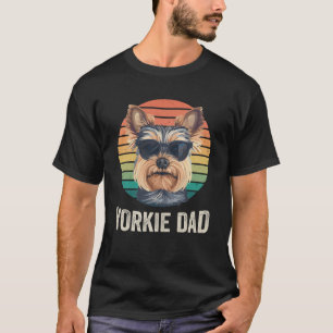 Vintage Yorkie Dad For Fathers Day Dog Lover Funny T-Shirt