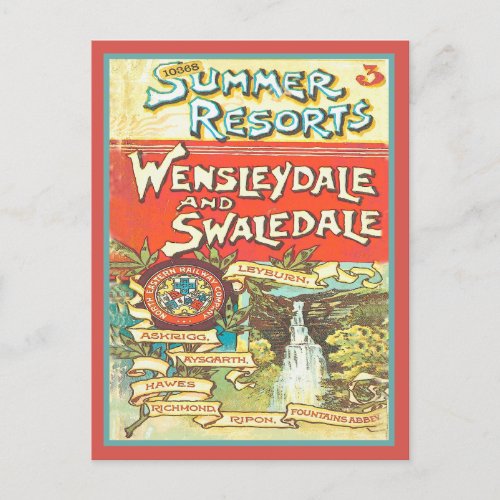 Vintage Yorkshire Railroad Tourist Guide Cover Art Postcard