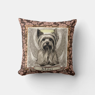Vintage Yorkshire Terrier Angel Customized Throw Pillow