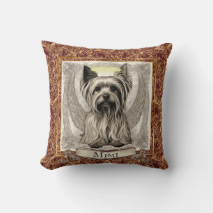 Vintage Yorkshire Terrier Angel Customized Throw Pillow
