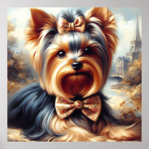 Vintage Yorkshire Terrier Painting Poster