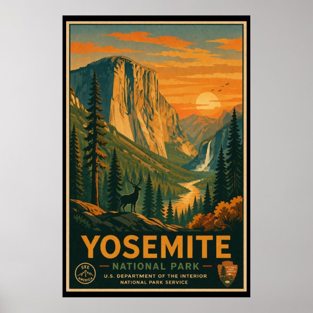 Vintage Yosemite National Park Poster (Front)