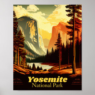 Vintage Yosemite National Park Poster