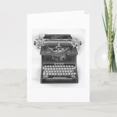 Vintage Yost Typewriter Blank Folded Note Card