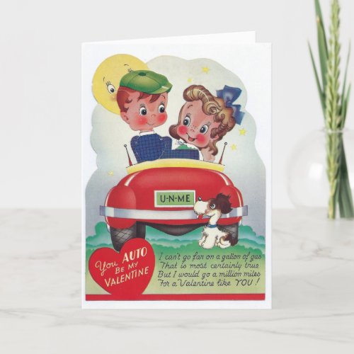 Vintage _ You AUTO Be My Valentine Holiday Card