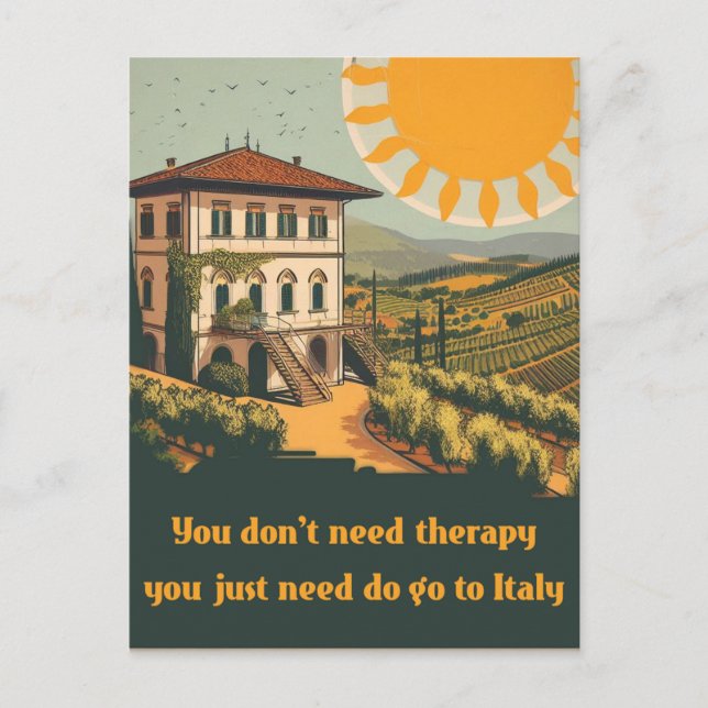 Vintage | you need to go to Italy Postcard (Front)