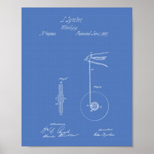Vintage Yoyo 1867 Patent Art Blueprint Poster