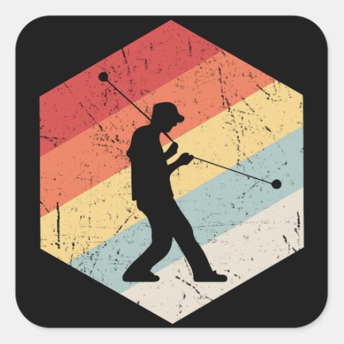 Vintage Yoyo Player Colorful Retro Square Sticker