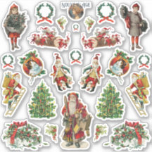 Vintage Yule Sticker Sheet for Christmas