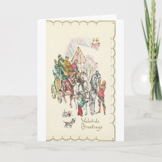 Vintage Yuletide Greetings Holiday Card (Front)