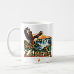 Vintage Zambia Travel Art Landmark Coffee Mug