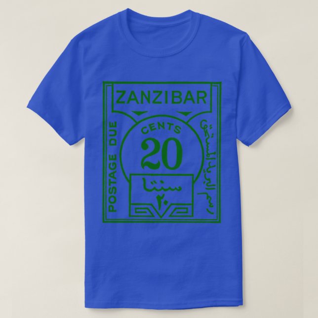 Vintage Zanzibar Postage Stamp Design T-Shirt (Design Front)