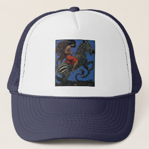 Vintage Zebra Art Nouveau Woman Life 1922 Trucker Hat