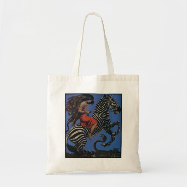 Vintage Zebra Art Nouveau Woman Tote Bag (Front)