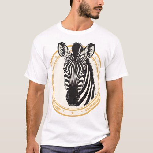 Vintage Zebra Emblem Badge T-Shirt