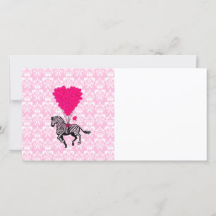 Vintage zebra & pink heart balloons