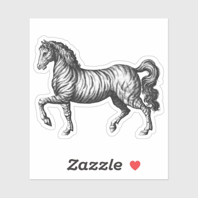 Vintage Zebra Sticker (Sheet)