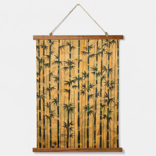 Vintage Zen Forest Bamboo Hanging Tapestry