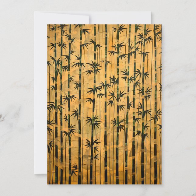 Vintage Zen Forest Bamboo  Holiday Card (Front)