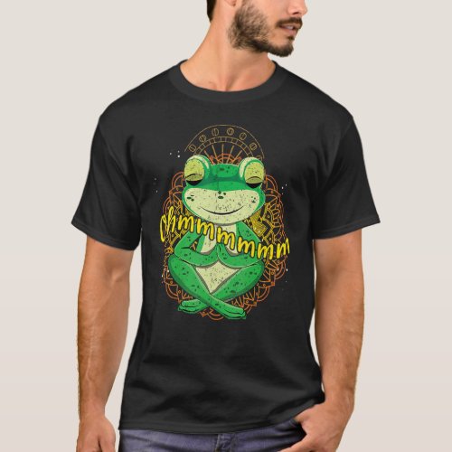 Vintage Zen Namaste Mandala Meditate Frog Animal Y T_Shirt