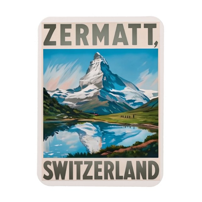 Vintage Zermatt Switzerland Matterhorn  Magnet (Vertical)