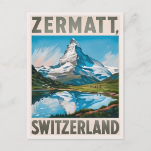 Vintage Zermatt Switzerland Matterhorn Postcard