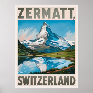 Vintage Zermatt Switzerland Matterhorn Poster