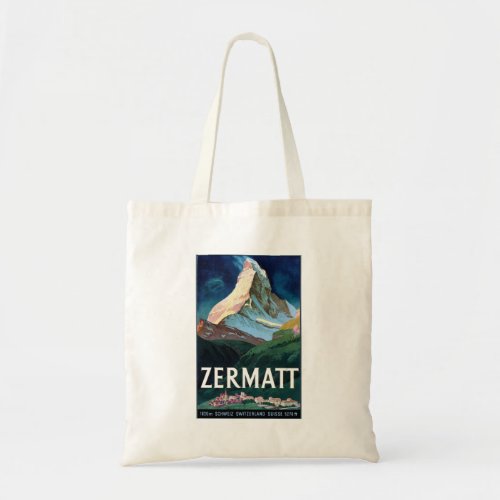 Vintage Zermatt Switzerland Matterhorn Travel Tote Bag