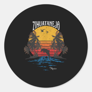 Vintage Zihuatanejo Mexico Gift  Classic Round Sticker