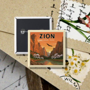 Vintage Zion National Park Button
