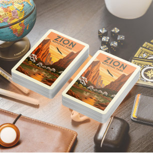 Vintage Zion National Park Poker Cards