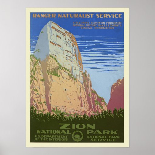 Vintage Zion National Park Poster | Zazzle