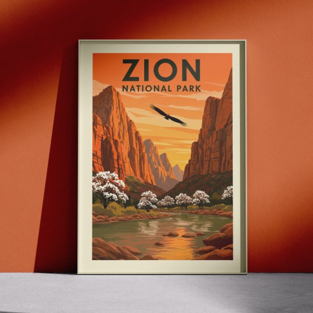 Vintage Zion National Park Poster (Creator Uploaded)