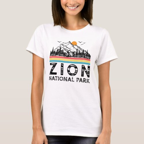 Vintage Zion National Park Retro Utah Mountain T_Shirt