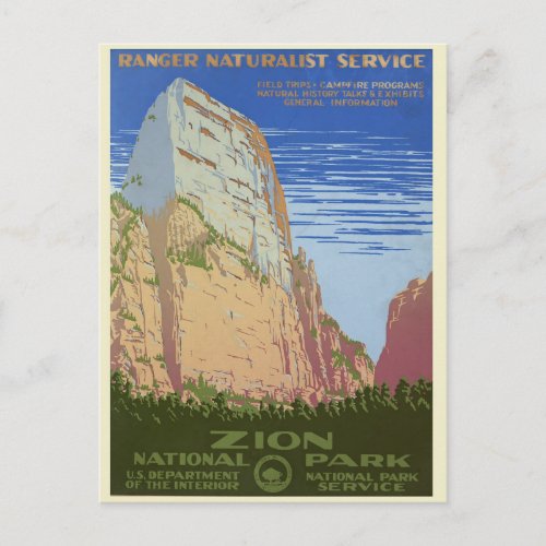 Vintage Zion National Park Travel Postcard