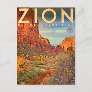 Vintage Zion National Park Travel Postcard