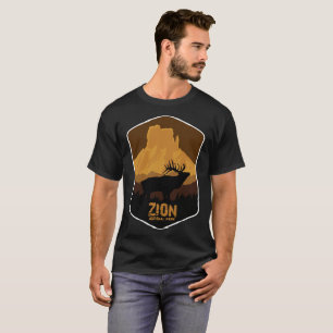 Vintage Zion National Park Utah Mountain Mule Deer T-Shirt