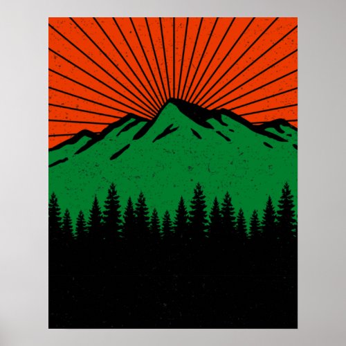 Vintage Zion National Park Utah Mountain Souvenir Poster
