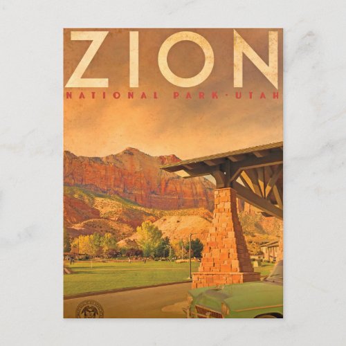 Vintage Zion National Park Utah Travel Postcard