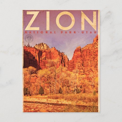 Vintage Zion Virgin River Travel Postcard