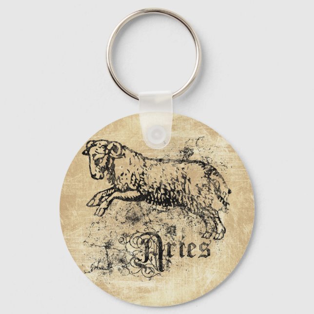 Vintage Zodiac Aries Keychain (Front)