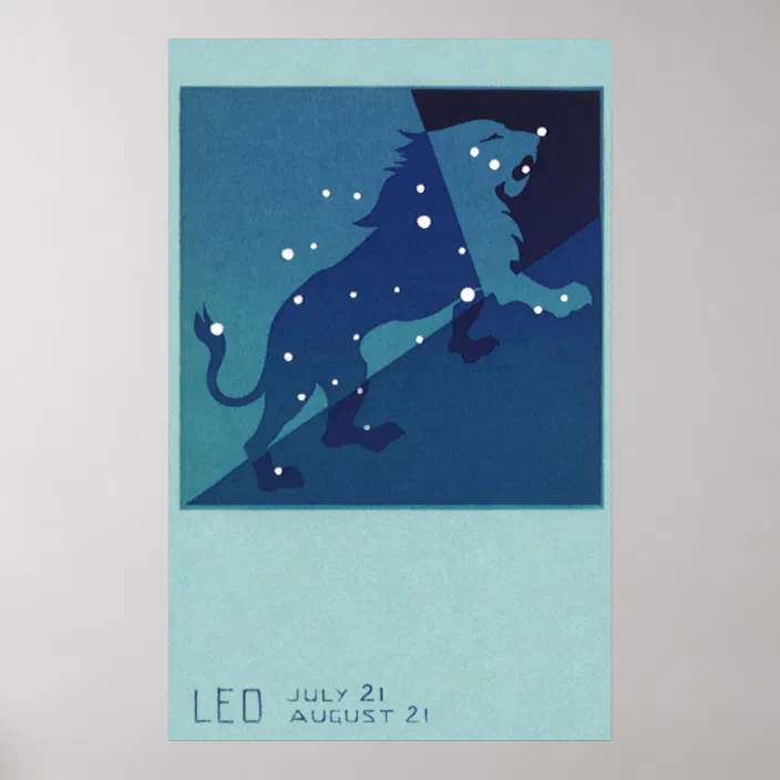 Vintage Leo Constellation Poster