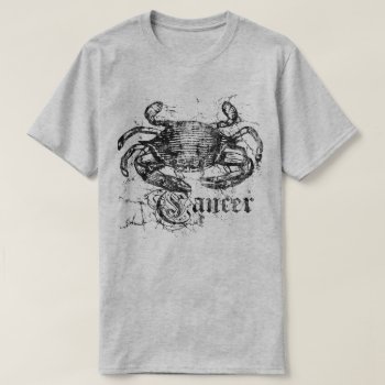 Vintage Zodiac Cancer T-shirt by opheliasart at Zazzle