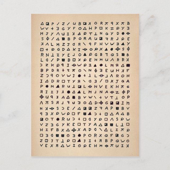 Vintage Zodiac Cipher Postcard (Front)